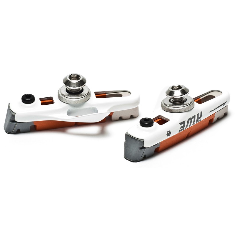 AWE® White Cassette Road Brake Blocks Grey/Orange/White 55mm