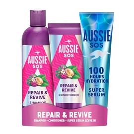 Aussie SOS Repair & Revive Bundle: Shampoo 300ml , Conditioner 200ml, Serum 160ml