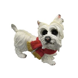 SecureFix Direct White Yorkshire Terrier Christmas Westie (West Highland Dog Xmas Ornament Figurine)