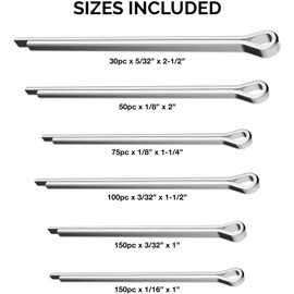 Fastening Pins, 555pc/set Swordfish Cotter Pin Assortment Mechanical Hitch Hair Tractor Fastener Clip Kit wit Case Screw Split-Cotter Pins Kit