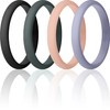 ThunderFit Stackable Silicone Wedding Rings for Women, Thin Rubber Engagement