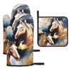 Horse Oven Mitts and Pot Holders Sets of 3 Modern