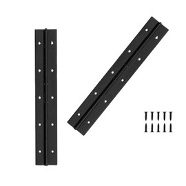 Yeecheng 2PCS Black 10-Inch Heavy Duty Stainless Steel Piano Hinge,2" Open Width Continuous Piano Hinges for Wood Furniture Tool,Piano Cabinets, Includes Pre-Drilled Holes and Screws.