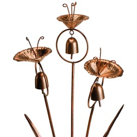 Gardens Metal Calla Lily Flowers with Bells for Outside Yard Art Metal Lilies Bronze