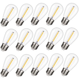 Mexitrain Foco Led Edison S14 Inastillable E Impermeable Bombillas Led De Repuesto S14 Equivalente A 1W No Regulables De 2700 K, Bombillas Edison De  