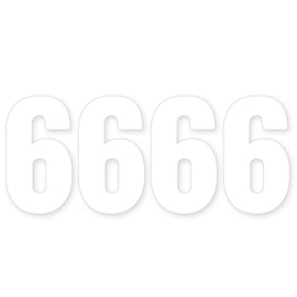 Pack of 4 Plain White Bin Number Stickers Number - 6 Waterproof (17 cm) Labels for Wheelie Bins & Garbage Bins Packwith®