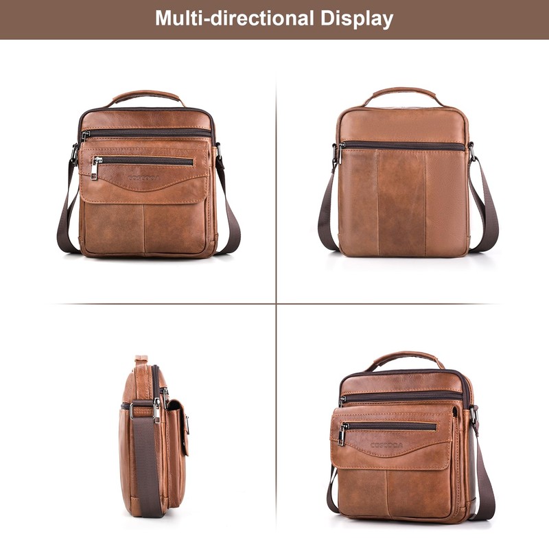 COSCOOA Shoulder Bag for Men Leather Man Purse Crossbody for
