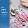 Moxinox 20-Piece pink Silverware Set, 18/0 Stainless Steel pink Handle