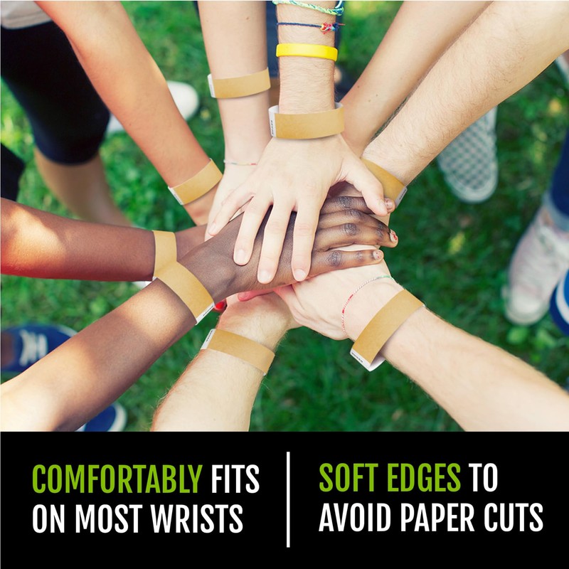 WristCo Deep Metallic Gold 3/4" Tyvek Wristbands - 1000 Pack