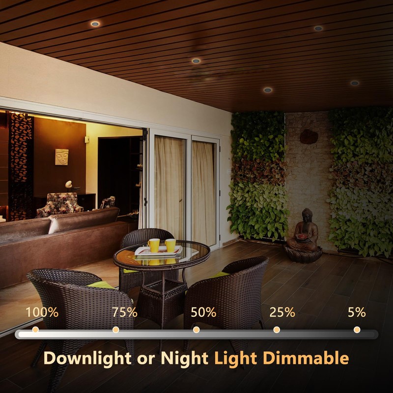 CycevSun 3 Inch LED Recessed Lights with Night Light, Dimmable