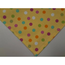 Buster Brown Dog Bandanas Dog Bandana, Tie On, Yellow, Multi-colored, Polka Dots, Summer, XS, M - M