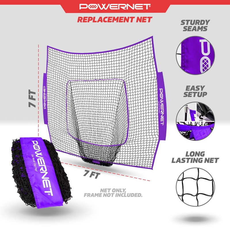 PowerNet Baseball Softball Net Replacement Bag ONLY | Fits 7x7