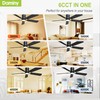 DAMINY 52 inch 5 Blades Black Ceiling Fans with Lights,Flush