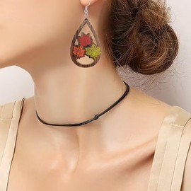 Maple Leaf Earrings for Women Thanksgiving Earrings Fall Earrings Maple Leaf Wooden Earrings Autumn Drop Earrings Thanksgiving Holiday Party Gifts for Girls Teen