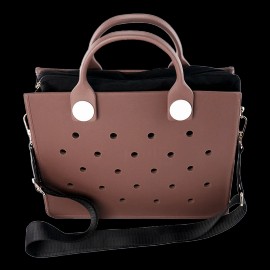 2025 Trending Waterproof EVA Beach Tote Bag for Women with Holes DIY Shoe Decoration Shoulder Handbag Travel Lady Bag Handbagsize: 35*10*3cm, Color: HYB-T17