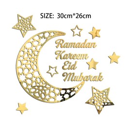 Islamic Wall Art,Ramadan Decorations for Home,Eid Mubarak Decorations,Ramadan Kareem,Eid Mubarak Stickers,Ramadan Decor,Ramadan Wall Decoration Moon Star for Home,Moon Phases Wall Hanging