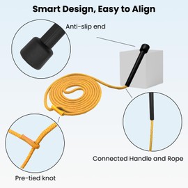 OOHGLITZ Cowboy Lasso Rope – Pre-Tied Roping Rope, Kids Lasso Toy, Sheep Lariat Ranch Rope, Lassoing Toy for Western Party Play (Yellow)