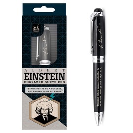Inkstone Ballpoint Black Ink Pen | Inspirational Albert Einstein Quote"Strive Not to Be a Success, but Rather to be of Value" | Durable | Thoughtful and Encouraging Gifts