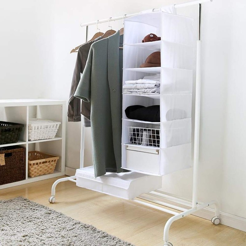 YINGGG 6 Shelves Hanging Wardrobe Organiser Storage Unit for Sweater