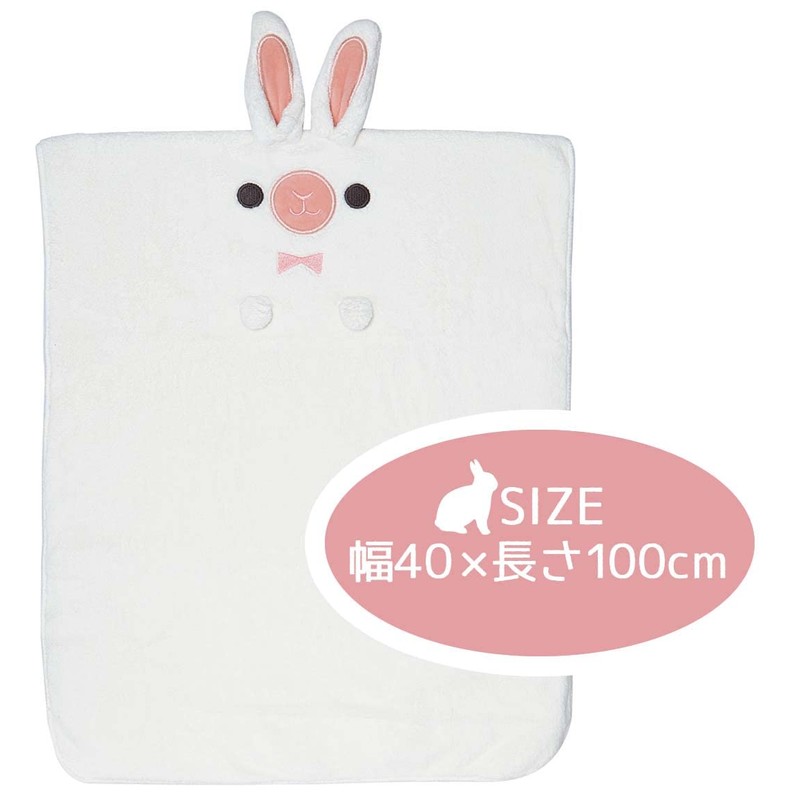 Skater TOH1-A Water Absorbent, Quick Drying Hair Towel, Rabbit Animals,