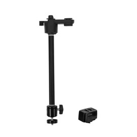 PMB-L150BLL-CPB Lighting Rail for Duct Rails, Projector Ceiling Fixture, Long Shaft, Load Capacity 2.2 lbs (1 kg), Black with Plug, For 1/4 inch Screws, 4 Levels of Height Adjustment, 360° Angle Adjustment, PMB-L150BLL-CPB