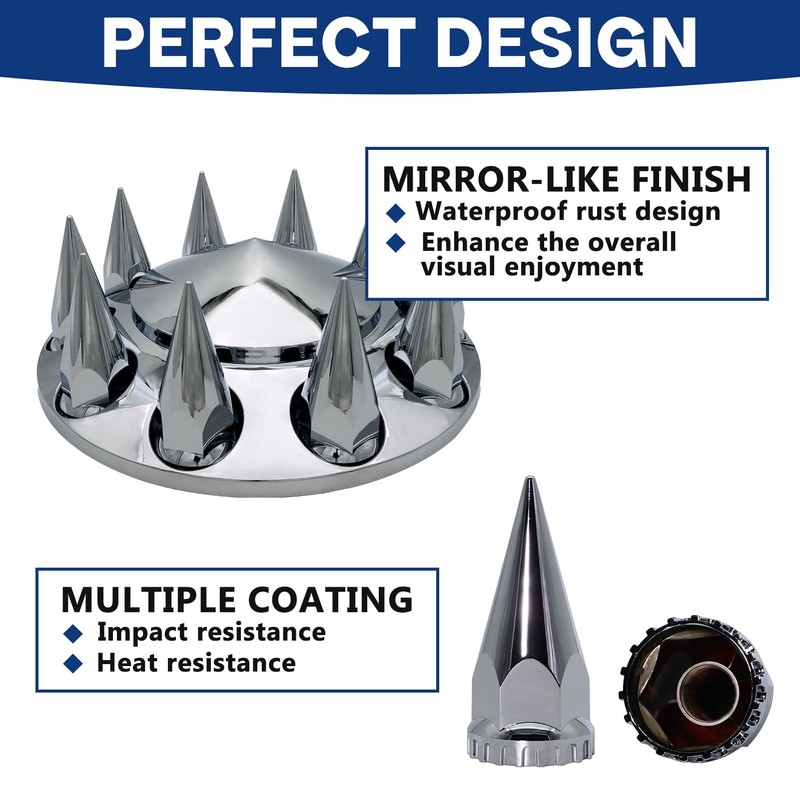 czyopo Spiked Complete Axle Wheel Cover Set with 33mm Thread-on