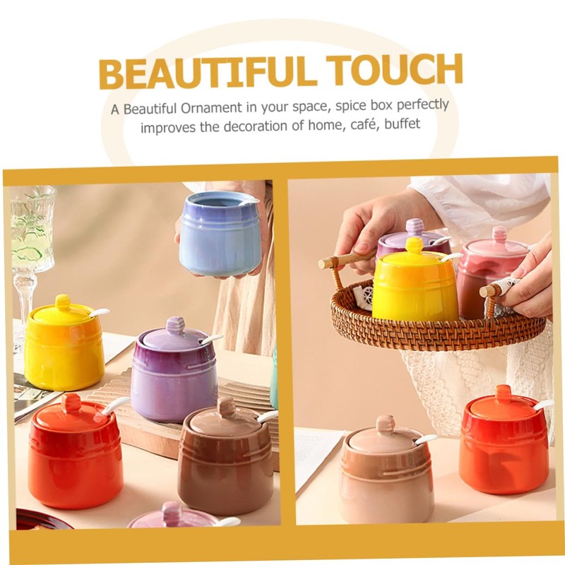 Gatuida Ceramic Condiment Jar Set Salt Shaker Seasoning Containers Bottle