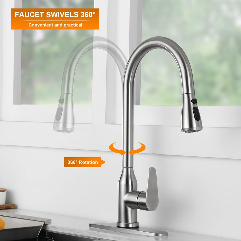 Touch Kitchen Faucet,KEER Smart Kitchen Sink Faucet with Pull Down
