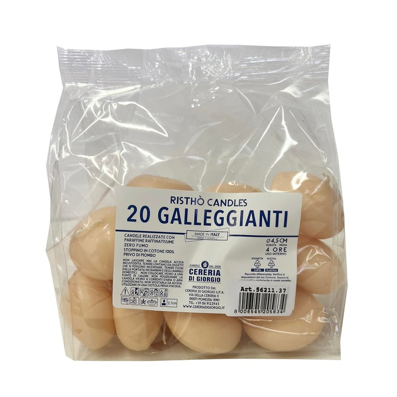 Cereria Di Giorgio - 20 Candele Galleggianti - Ø 4.5