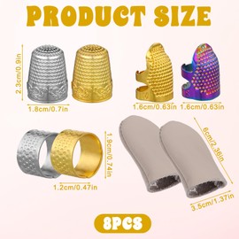 Sewing Thimble Set, Thimbles for Hand Embroidery - Includes 4 Style Sewing Thimbles for Needlework, Hand Embroidery Craft