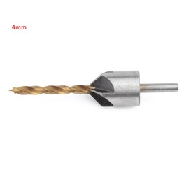 Countersink Drill Bit Set, Akozon Wood Countersink Drill Bit Steel Countersink Drill Bit Carpentry Woodworking Boring Tool Round Shank With L-Wrench Hex Key(Single 4mm + small wrench)