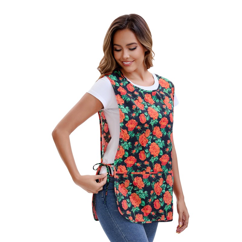 Nanxson Women Cobbler Apron Smock Cotton Printed Apron with 2