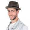 Lightweight Porkpie Fedora Sun Hat - Coffee Brown (Small/Medium)