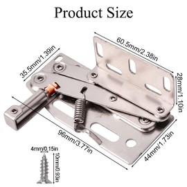 45 Degree Flip Down Hinge, Cold Rolled Steel Scissor Spring Tip Out Tray Hinges Cabinet Door Support Replace for Furniture Drawer Cupboard (2pcs)