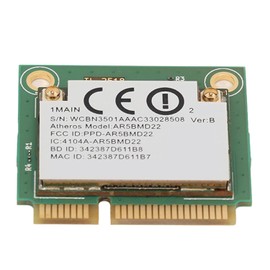 ASHATA Tarjeta de Red 5G, Adaptador WiFi de Interfaz Mini PCIe, 2,4 GHz 5 GHz 300 Mbps BT 4.0 Tarjeta Inalámbrica Plug and Play 5G para Computadora Portátil 7 8 10