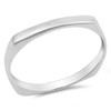 Square Dome Modern Minimalist Thumb Sterling Silver Ring Size 7
