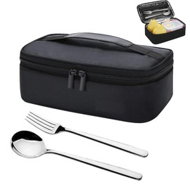 KUIZHEN Insulated Lunch Bag 4.5L, Small Lunch Bag with Spoon and Fork, 28 x 18 x 8cm Insulated Lunch Box, Lunch Bags for Men with Handle for Work, School, Picnic Outdoor