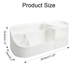 Schminktisch Organizer-mit Transparenter Schublade, GroßE KapazitäT Make Up Organizer, Kosmetik Organizer Weiß, Makeup Organizers-28,5×16×10,5cm
