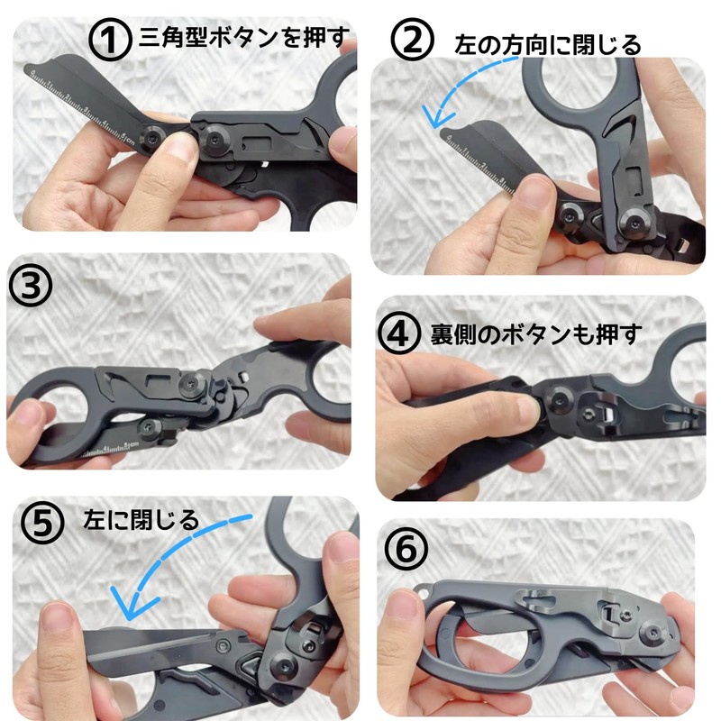KERURU Multi-Tool Scissors Foldable 5-IN-1 Nurse Scissors High Hardness Stainless