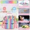 VASCHY Unicorn Lunch Box Bag for Kids, Insulated Reusable Glittery