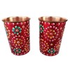 Rastogi Handicrafts Pure Copper Glass Tumblers Hand Painting Art Work