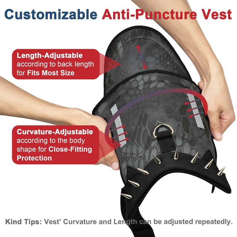 BUVUB Dog Protection Vest Harness Built-in Bendable Lightweight Steel Plate