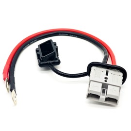 50A Battery Quick Connect Kit with O Ring for Anderson Connector Waterproof, Flexible Silicone 8 Gauge Battery Cable for Lifepo4 Forklift Automotive Solar (8 AWG, 1FT)