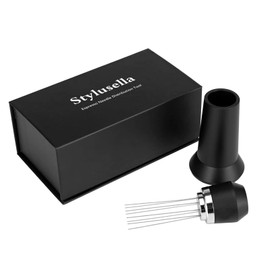 Stylusella Espresso Needle Distribution Tool, WDT Tool Espresso, Stainless Steel 8 Needles Espresso Needle Distributor, Espresso Needle Stirrer with Aluminium Alloy Stand