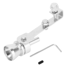 INFINAUTO Turbo Sound Exhaust Muffler Pipe Whistle, Rear Tailpipe M Car Motorcycle Roar Maker Aluminum Silver Tone, 1 Set