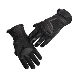Birsppy HDmirrorR ADIX Sports - Black Leather Best Summer Motorcycle Motorbike Gloves Leather Protection Easy Wrist Fastening Breathable & Beautiful Gloves (Black, Small)