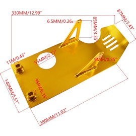 New Olym Aluminum Foot Start Engine Skid Plate for XR50 XR70 Lifan YX SSR110 125 Thumpstar Coolster Apollo Kymco GMX NXD Demonx TaoTaoDB17 50cc 70cc 90cc 110cc 125cc 140cc 150cc Pit Dirt Bike Gold