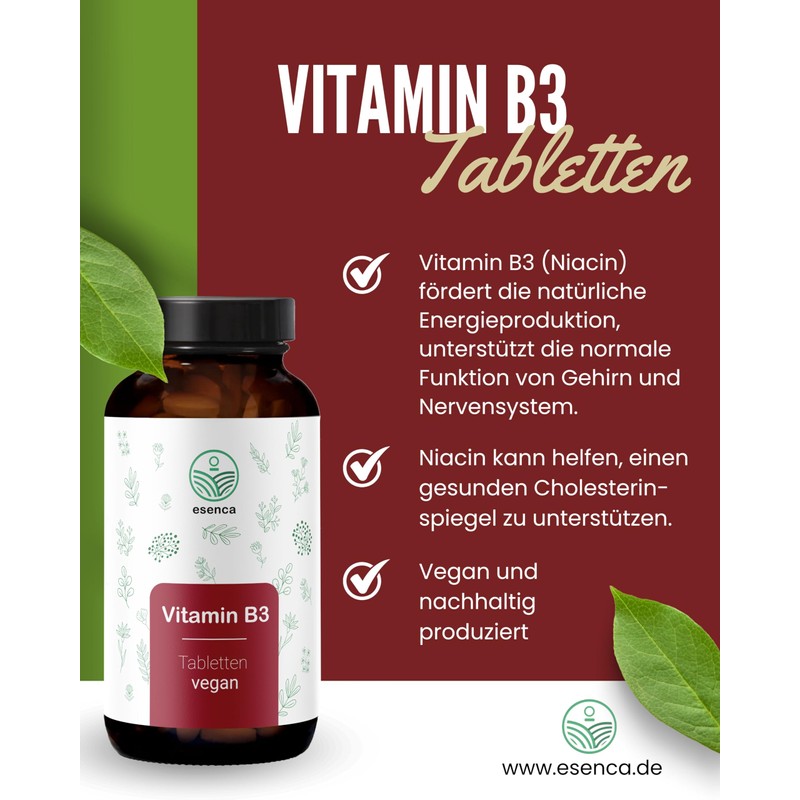 Vitamin B3 Tablets (Niacin) - 180 Tablets - 250 mg