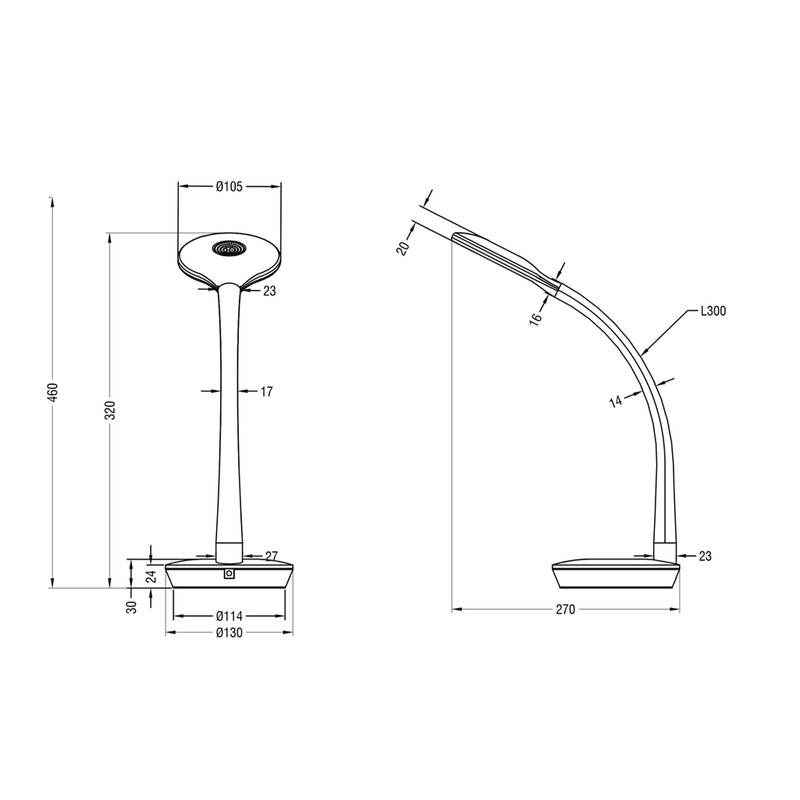 LED Tischleuchte"TILA" 3W 300lm dimmbar 230V