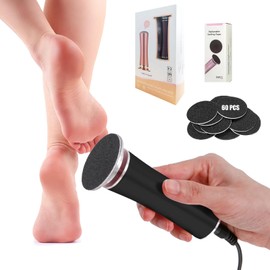 Electric Foot Callus Remover for Feet, Electric Foot File Callus Remover, Electric Foot Sanders for Feet, Electric Callus Remover for Feet, Foot Grinder with 60 Pcs Sandpaper Discs - Black